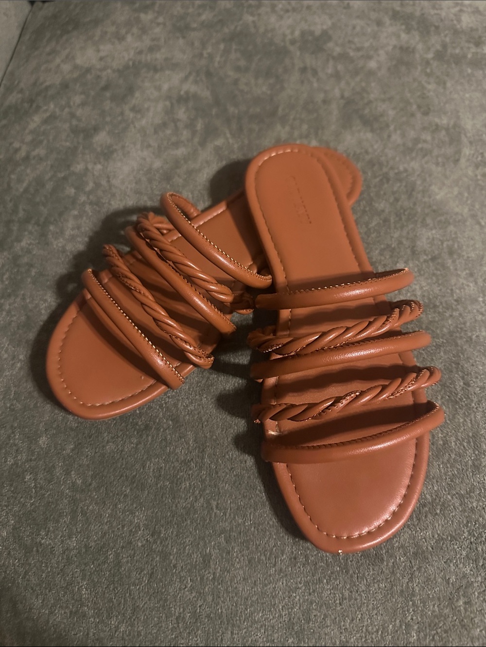 Women’s Braided Strap Slide Sandals - Tan